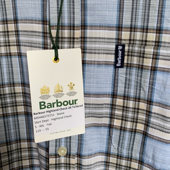 🔥❤️🔥Barbour Stone Highland Check 26 Shirt Size S/M🔥❤️🔥 - Picture 6 of 6